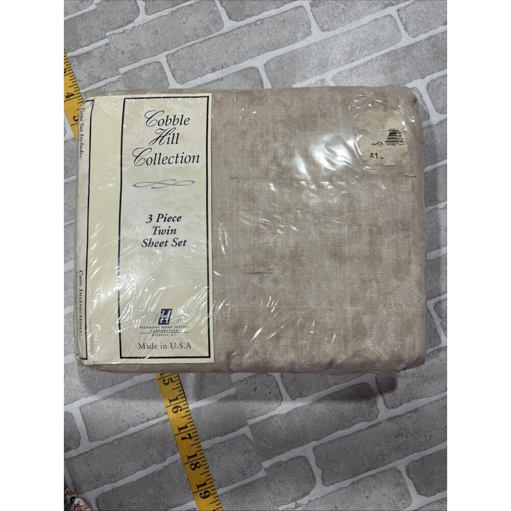 Beige Cobble Hill Twin Sheet Set 3‎ Piece Cotton Polyester